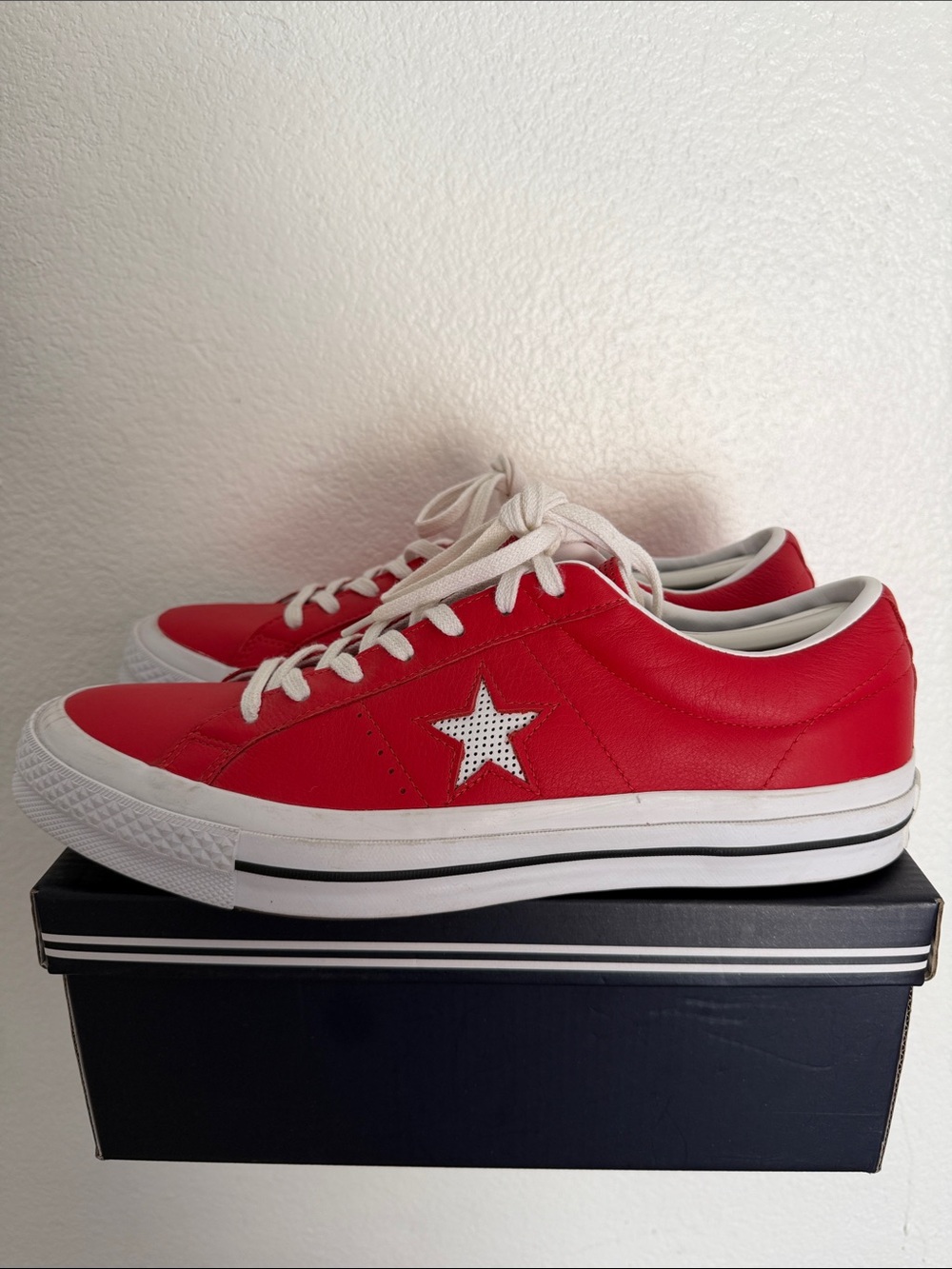 Converse One Star Low Top Sneakers in Red and White. New without tag or box.